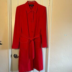 Vintage Kasper Red Coat and Skirt set; size 18